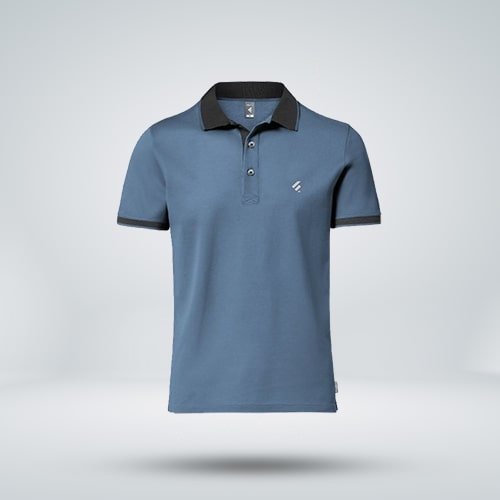 Teal Blue Interlock Knit Polo